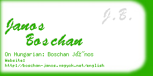 janos boschan business card